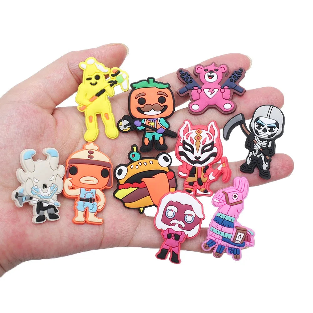 Battle Royale Character Shoe Charms - PVC Clog Accessories for Kids and Gamers
