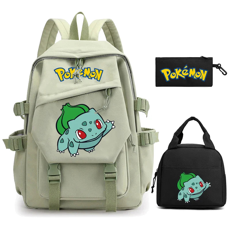 3 - Piece Set: Pokemon Backpack School Bookbags - Gapo Goods - 