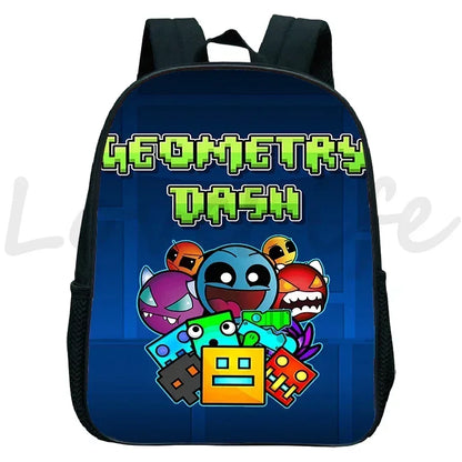 Geometry Dash Kids Backpack - Anime Cartoon School Bag for Boys and Girls
