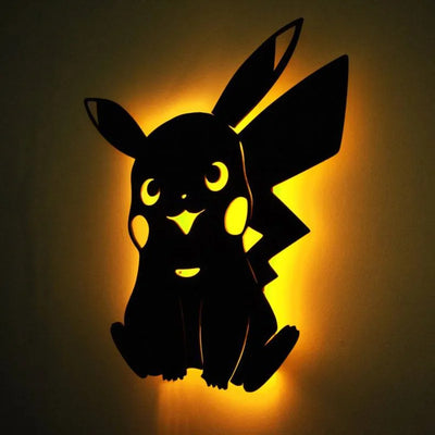a paper sculpture of a pikachu sitting in the dark