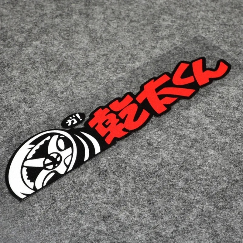JDM Style Cartoon Vinyl Stickers 2-Pack - Waterproof Decals for Cars and Motorcycles