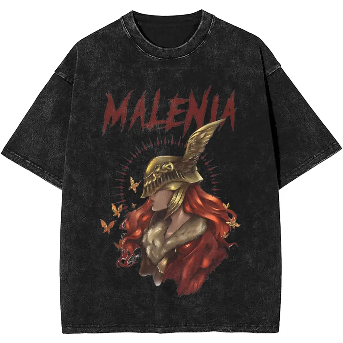 Malenia Blade of Miquella Washed Graphic T-Shirt - Oversized Elden Ring Streetwear Tee