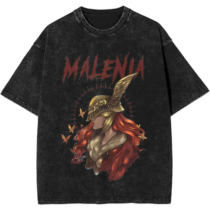 Malenia Blade of Miquella Washed Graphic T-Shirt - Oversized Elden Ring Streetwear Tee