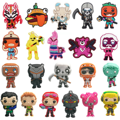 Battle Royale Character Shoe Charms - PVC Clog Accessories for Kids and Gamers