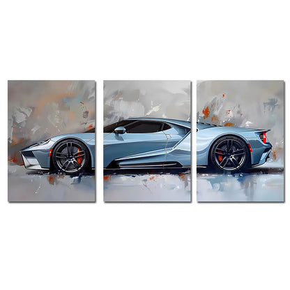 3-Piece Supercar Canvas Wall Art - Sports Car Poster Set for Boys Room