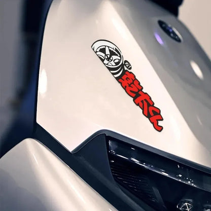 JDM Style Cartoon Vinyl Stickers 2-Pack - Waterproof Decals for Cars and Motorcycles