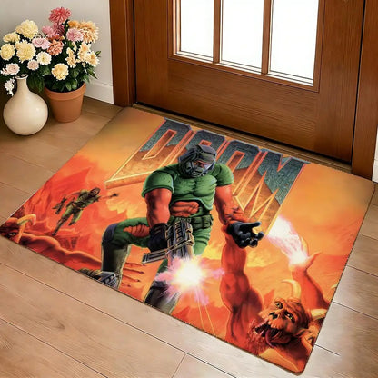 DOOM Battle Arena Gaming Rug - Flannel Non-Slip Floor Mat