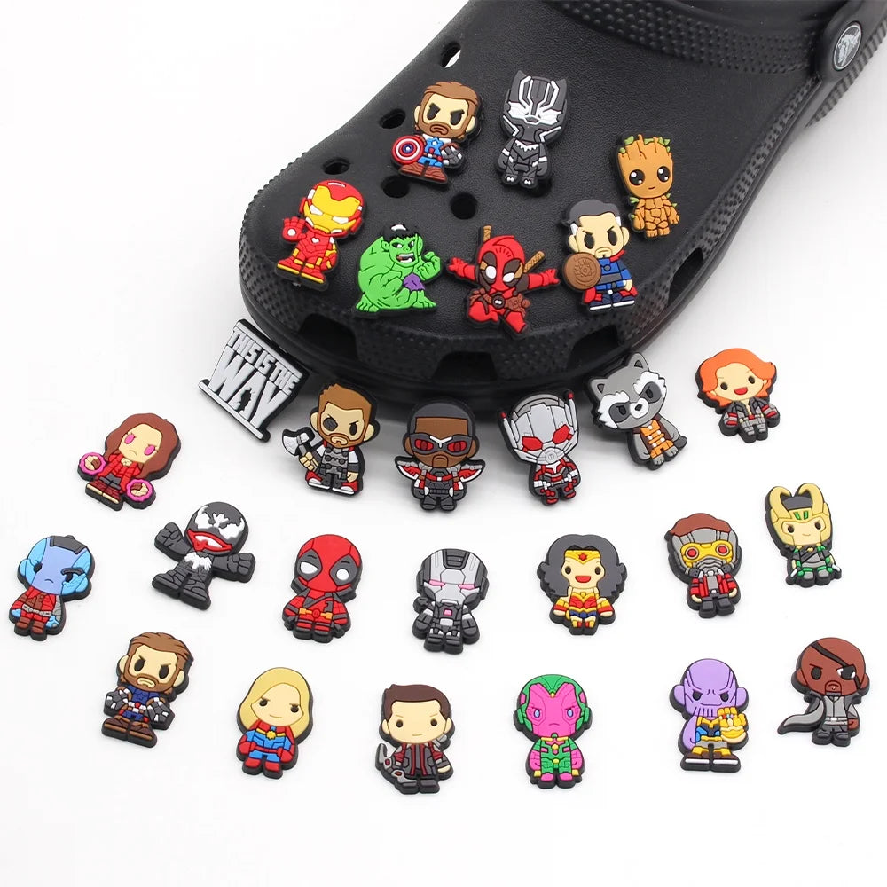 Cute Superhero Croc Shoe Charms - Perfect Accessories for Kids Clogs