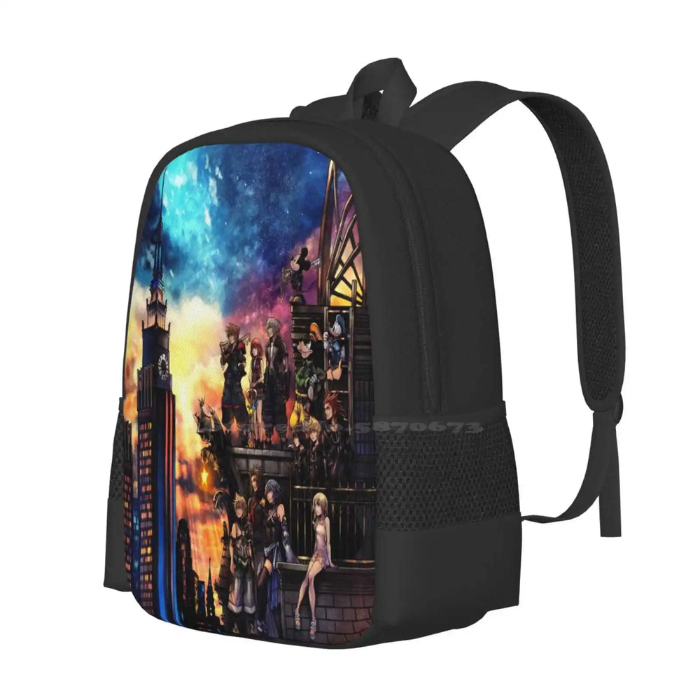Kingdom Hearts 3 Cover Backpacks For School Teenagers Girls Travel Bags Kingdom Hearts Gamer Video Games