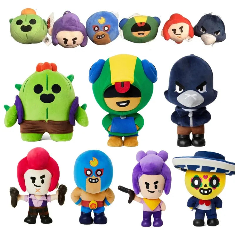 Plush and Keychains Brawl Game Leon Spikes Crow Shelly