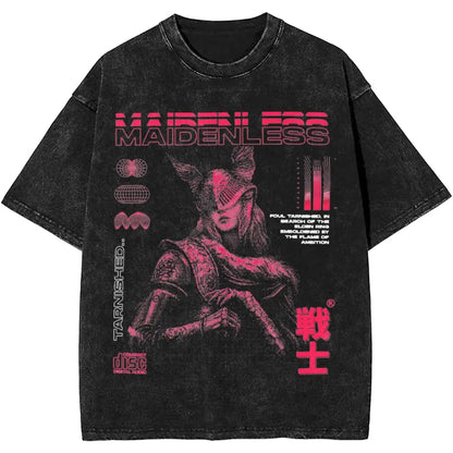 Malenia Blade of Miquella Washed Graphic T-Shirt - Oversized Elden Ring Streetwear Tee