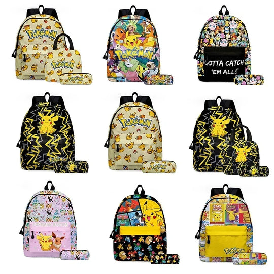 Pokémon Pikachu Backpack Student School Bag Pencil Case