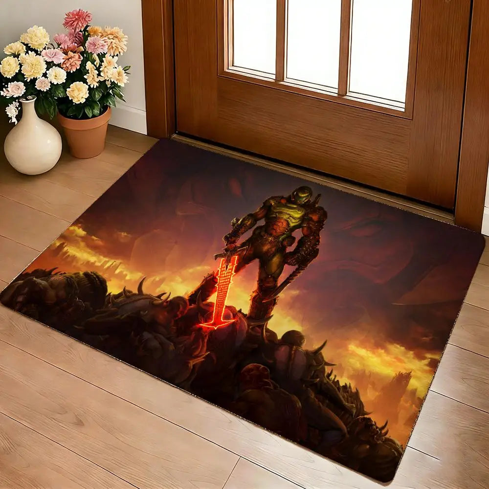 DOOM Battle Arena Gaming Rug - Flannel Non-Slip Floor Mat