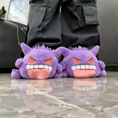 Gengar Slippers - Tongue Out Design, Soft Sole Cozy Indoor Slippers