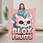 Blox Fruits Character Throw Blanket - Soft Fuzzy Gaming Blanket for Kids and Fans