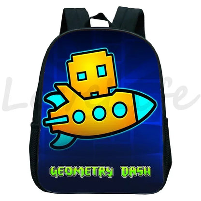 Geometry Dash Kids Backpack - Anime Cartoon School Bag for Boys and Girls