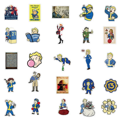 10/30/50PCS Vault-Tec Radiation Stickers – Waterproof Fallout-Themed Decals for Laptops, Water Bottles, Cars & More