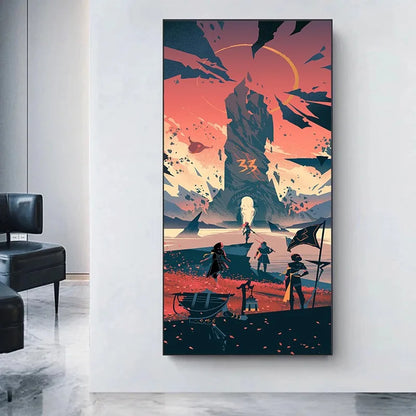 Clair Obscur Expedition 33 Canvas Art Print - Fantasy RPG Gaming Wall Decor, Canvas Only