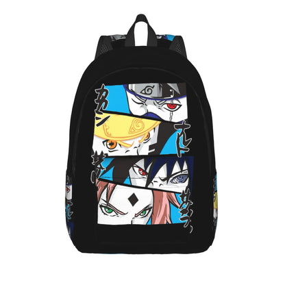 Naruto anime backpack in multicolor, available in 16 and 18 inch sizes