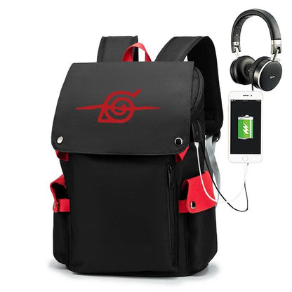 Naruto Large Capacity Anime Backpack - School, Laptop and Travel Bag