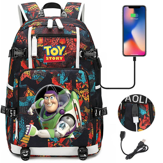 Buzz Lightyear Woody Schoolbag USB Charging Backpack - Gapo Goods Backpack 020