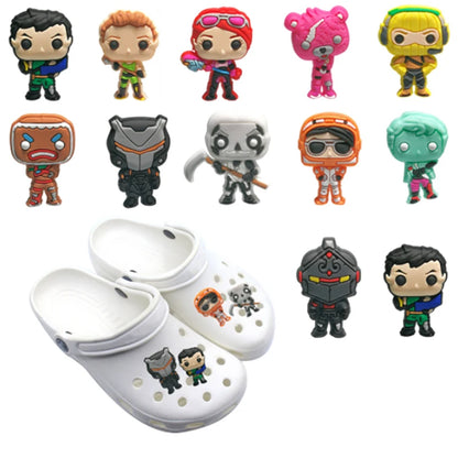 Battle Royale Character Shoe Charms - PVC Clog Accessories for Kids and Gamers