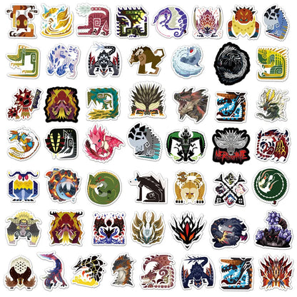 Monster Hunter World Sticker Pack - Waterproof PVC Gaming Stickers for Laptop, Skateboard, Guitar