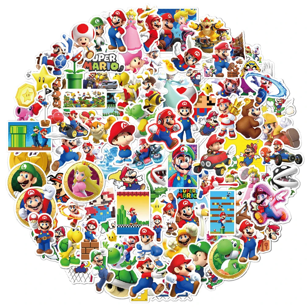 Super Mario Bros Game Stickers - Cool Luigi Yoshi - 103050100pcs
