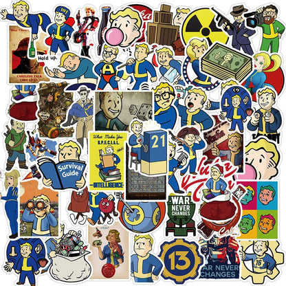 10/30/50PCS Vault-Tec Radiation Stickers – Waterproof Fallout-Themed Decals for Laptops, Water Bottles, Cars & More