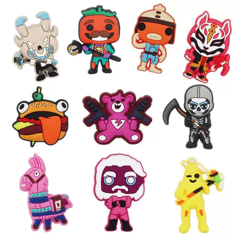 Battle Royale Character Shoe Charms - PVC Clog Accessories for Kids and Gamers