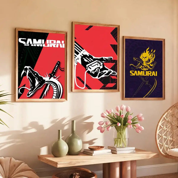 Band Samurai Cyberpunk Poster Print - Unframed Wall Art