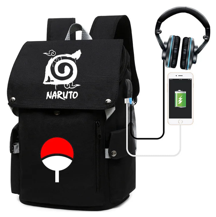 Naruto Large Capacity Anime Backpack - School, Laptop and Travel Bag