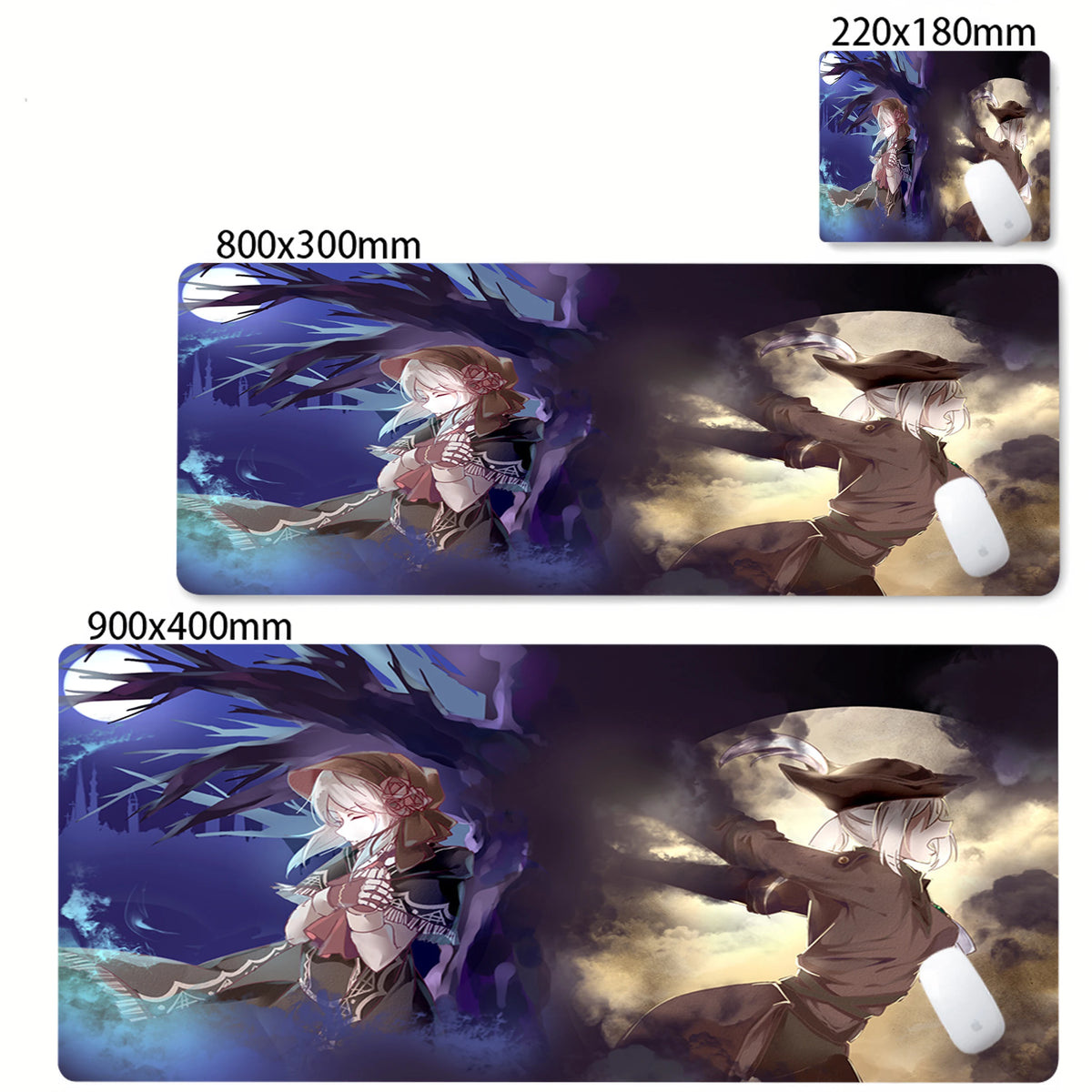 Bloodborne Extended Desk Mat - Natural Rubber Gaming Mouse Pad
