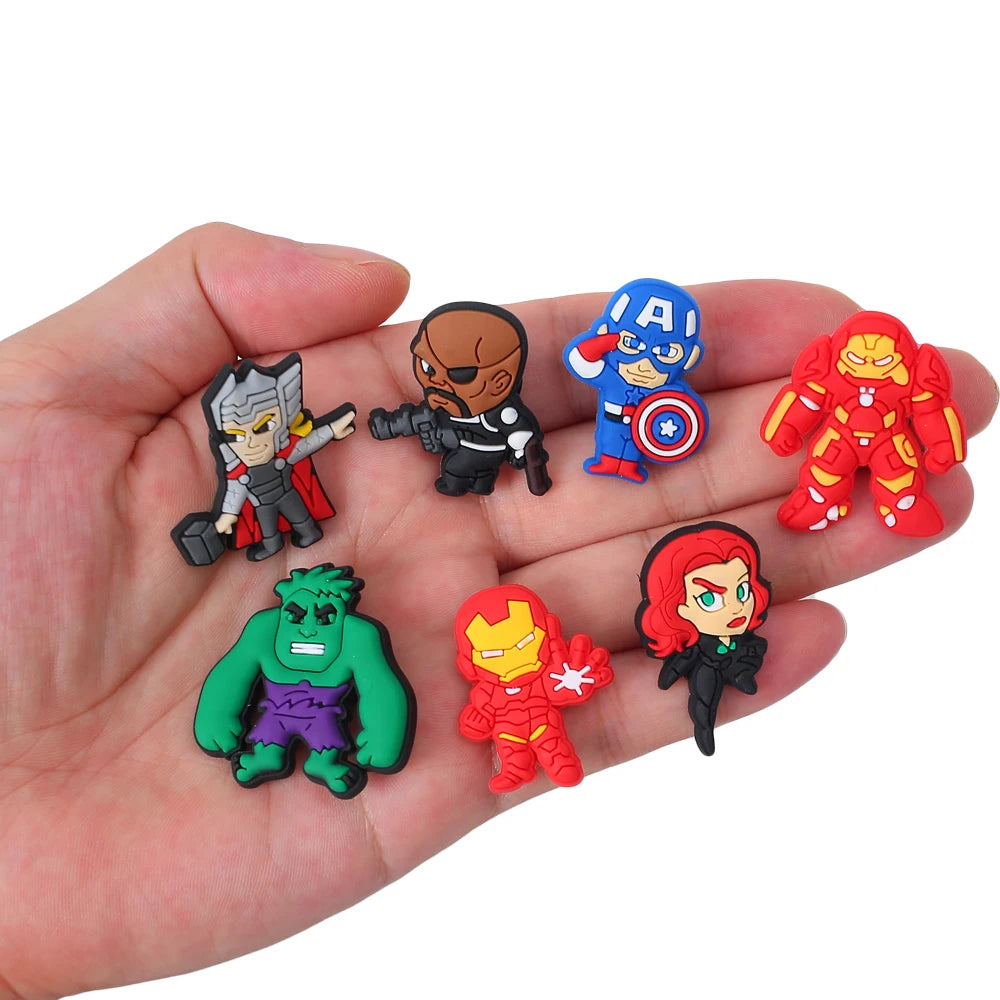 Hot Toys Avengers Iron Man Captain America Shoe Charms Sandal Shoe Decoration Accessories
