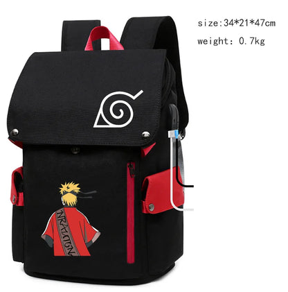Naruto Large Capacity Anime Backpack - School, Laptop and Travel Bag