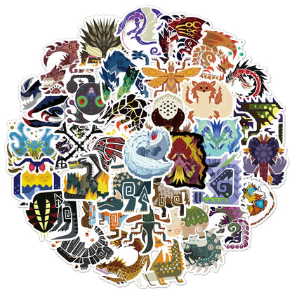 Monster Hunter World Sticker Pack - Waterproof PVC Gaming Stickers for Laptop, Skateboard, Guitar