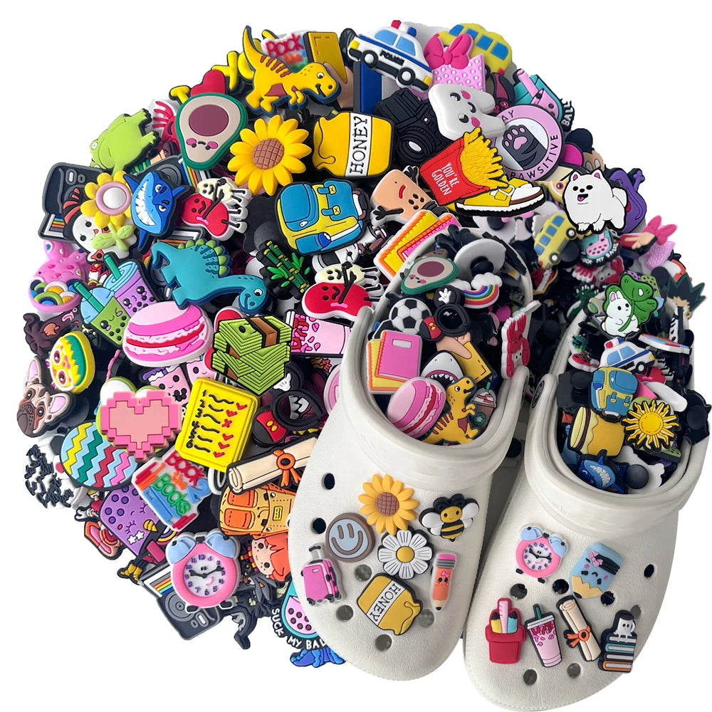 Wholesale Random Cartoon animation Shoe Charms Animal Shoes Accessories Buckle For Kids