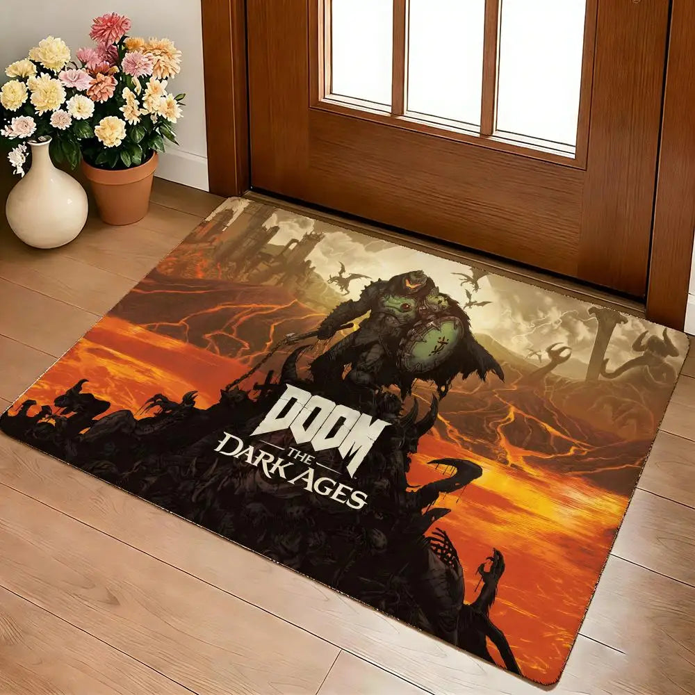 DOOM Battle Arena Gaming Rug - Flannel Non-Slip Floor Mat
