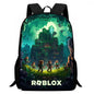 Roblox 15-Inch Kids Backpack - Lightweight Cartoon Print with Adjustable Straps for Boys and Girls
