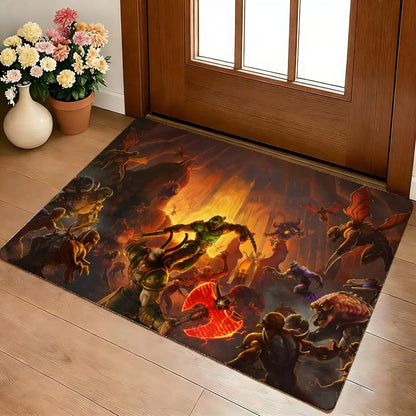 DOOM Battle Arena Gaming Rug - Flannel Non-Slip Floor Mat