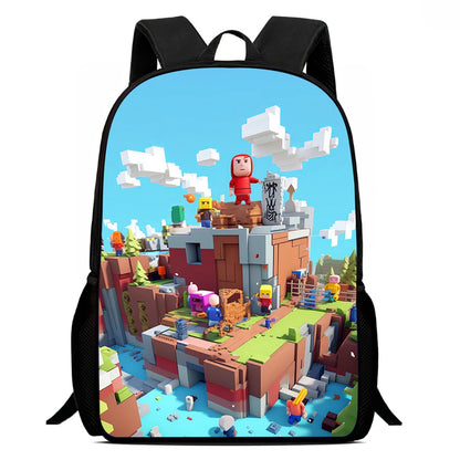 Roblox 15-Inch Kids Backpack - Lightweight Cartoon Print with Adjustable Straps for Boys and Girls