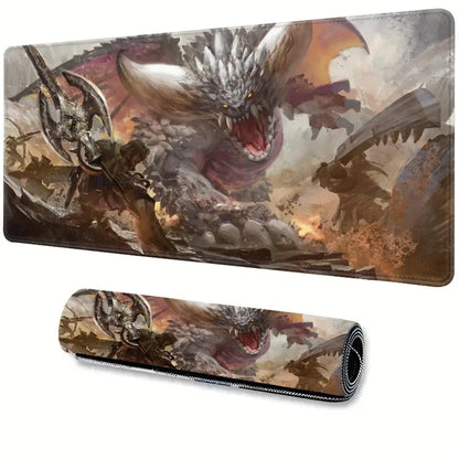 Monster Hunter World Alfombrilla de Ratón Alfombras de Mesa Teclado de Goma Kawaii XXL 90x40cm Alfombrilla Antideslizante