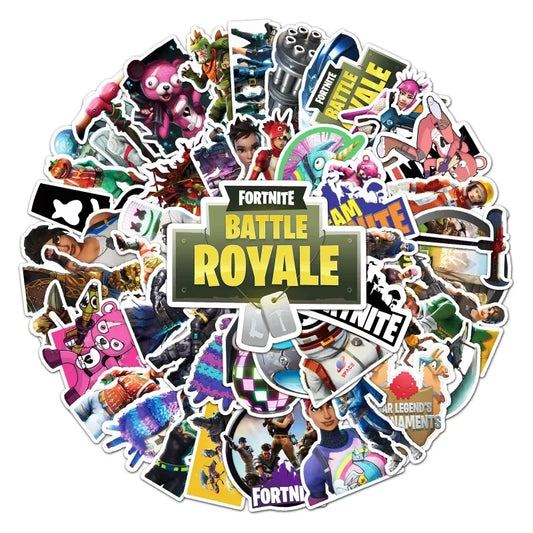 50PCS Fortnite Character & Graffiti Stickers – Waterproof Vinyl Decals for Laptops, Water Bottles, Skateboards & More