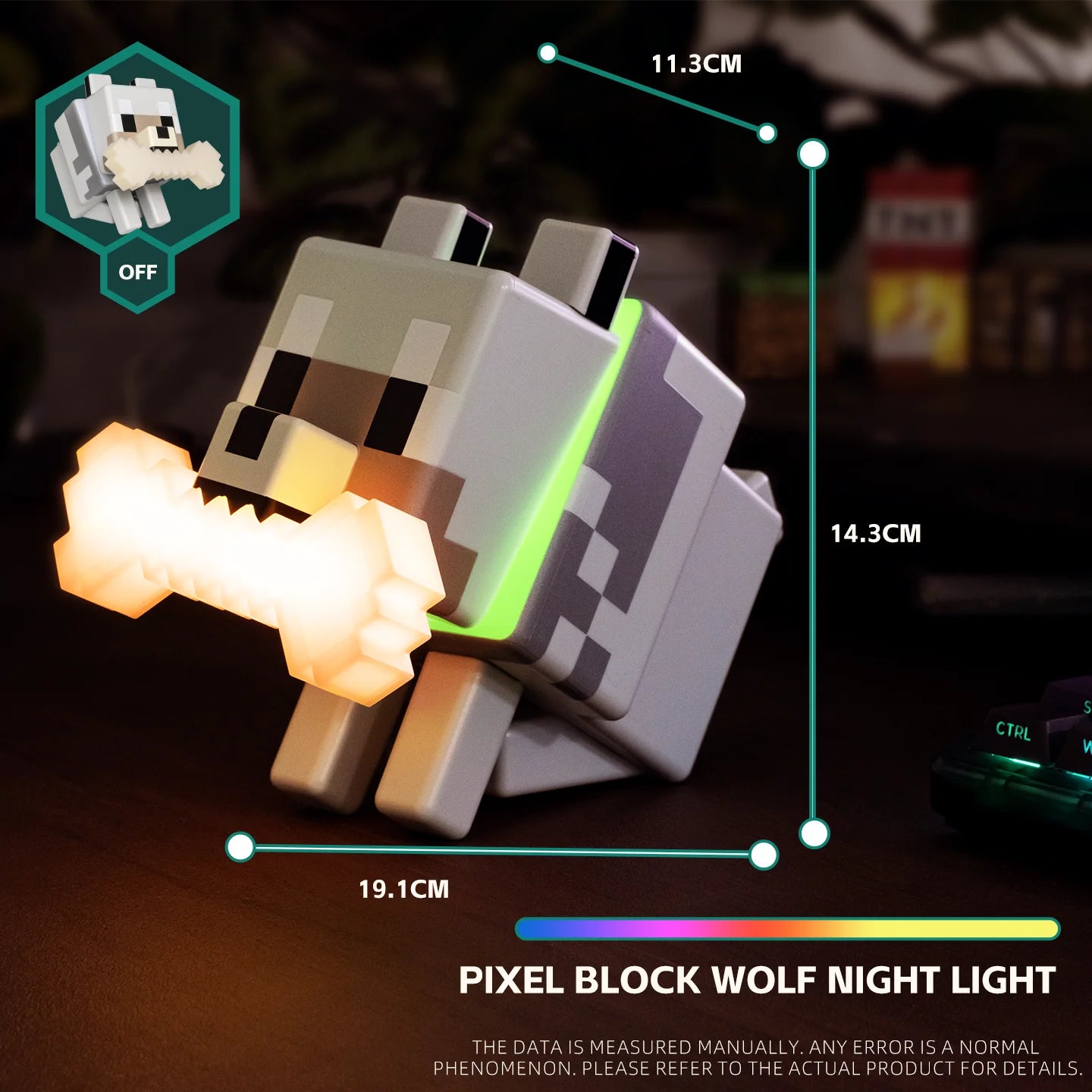 Wolf Dog 3D LED Night Light — Gaming Room & Desk Lamp