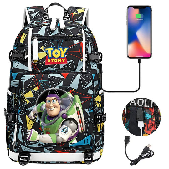 Buzz Lightyear Woody Schoolbag USB Charging Backpack - Gapo Goods Backpack 016