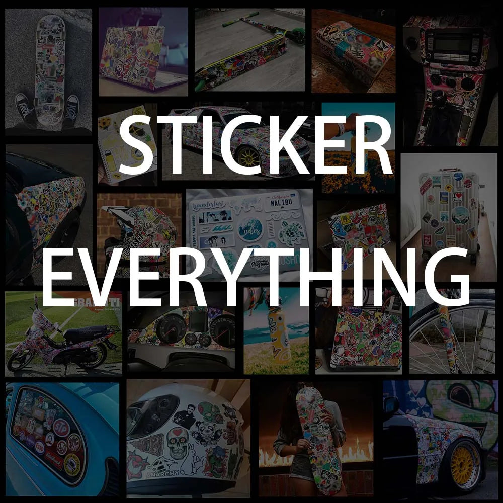 Racing Car JDM Sticker Bomb Pack - Waterproof Vinyl Decals for Skateboard, Bike, and Motorcycle