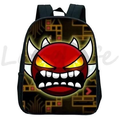 Geometry Dash Kids Backpack - Anime Cartoon School Bag for Boys and Girls