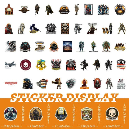 10/50pcs HELLDIVERS Game Nostalgic Cool Stickers for Phone, Guitar, Scrapbook, Suitcase, Cartoon Stickers, Kids Gifts