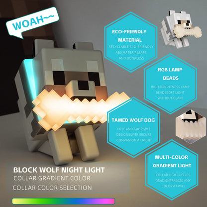 Wolf Dog 3D LED Night Light — Gaming Room & Desk Lamp