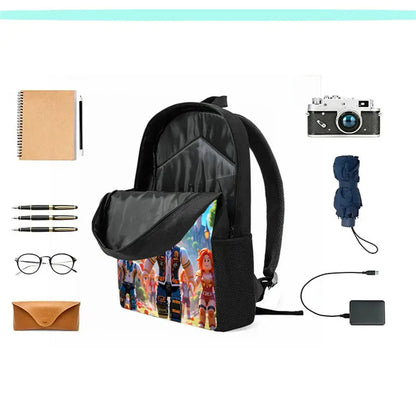 Roblox 15-Inch Kids Backpack - Lightweight Cartoon Print with Adjustable Straps for Boys and Girls